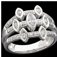 14K White Gold Right Hand Diamond Ring