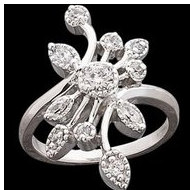 14K White Gold Diamond Right Hand Ring