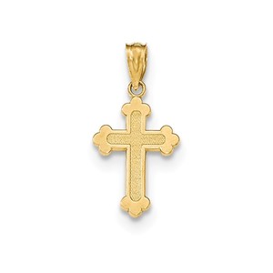 14k Gold Polished Small Budded Cross