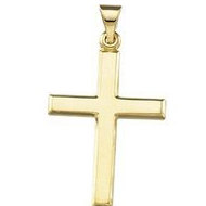 14K Yellow or White Gold Cross Pendant