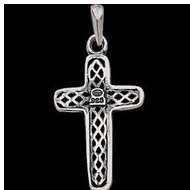 Sterling Silver Teen Antique Filigree Cross Pendant