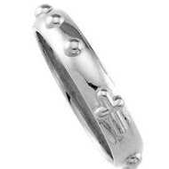 14K White Gold Rosary Ring