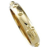 14K Yellow Gold Rosary Ring