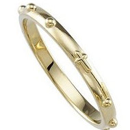 14K Yellow Gold Rosary Ring