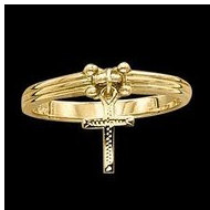 Cross Ring 14K Yellow and White Gold Cross Ring