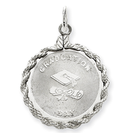 Sterling Silver Graduation Day Disc Charm