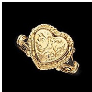 14k Yellow Heart Locket Ring