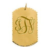 Dog Tag Monogram Pendant