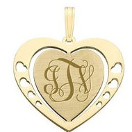 Heart with cutouts Monogram Pendant