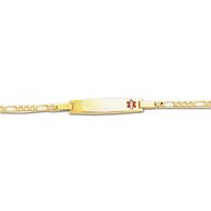 SOLID 14K GOLD ENGRAVEABLE CHILDS MEDICAL ID BRACELET