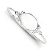 Sterling Silver Oval Locket Bangle Bracelet