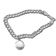 14K White Gold Round Locket Bracelet