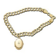 14K Yellow Gold Oval Locket Bracelet