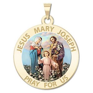Jesus Mary Joseph Religious Medal  Color EXCLUSIVE 