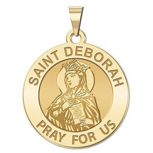 Saint Deborah Round Religious Medal  EXCLUSIVE 
