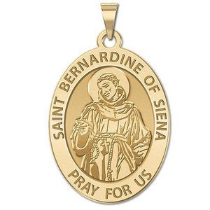 Saint Bernardine Of Siena Oval Religious Medal   EXCLUSIVE 