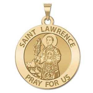 Saint Lawrence of Rome Religious Medal   EXCLUSIVE 