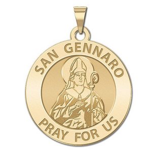 San Gennaro Round Religious Medal  EXCLUSIVE 