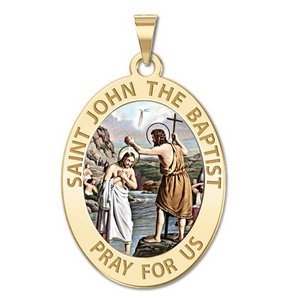 Saint John the Baptist Religious Medal  Color EXCLUSIVE 