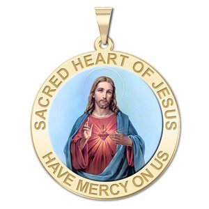 Sacred Heart of Jesus Religious Medal  Color EXCLUSIVE 