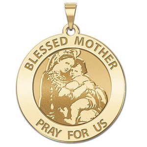  Blessed Mother  Virgin Mary Round Religious Medal   EXCLUSIVE 