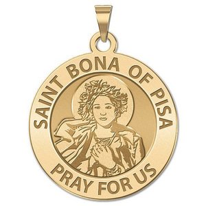 Saint Bona of Pisa Round Religious Medal  EXCLUSIVE 