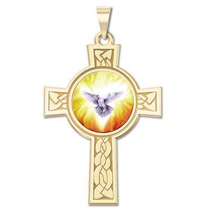 Holy Spirit Cross Religious Medal   Color EXCLUSIVE 