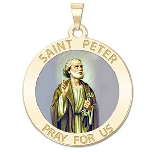 Saint Peter Religious Medal  Color EXCLUSIVE 