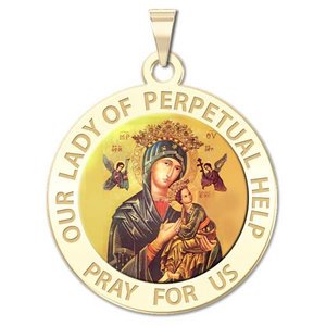 Our Lady of Perpetual Help Religious Medal Color  EXCLUSIVE 