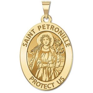 Saint Petronille Oval Religious Medal  EXCLUSIVE 