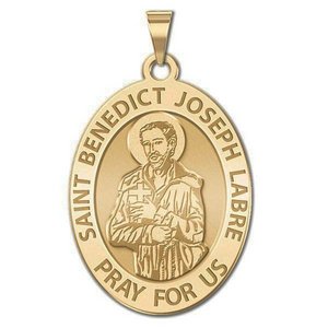 Saint Benedict Joseph Labre Oval Religious Medal  EXCLUSIVE 