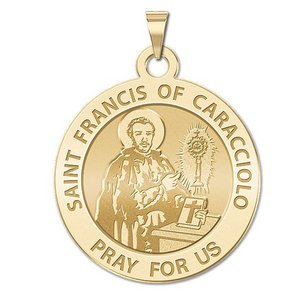Saint Francis Caracciolo Round Religious Medal  EXCLUSIVE 