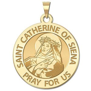 Saint Catherine of Siena Round Religious Medal    EXCLUSIVE 