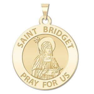 Saint Bridget of Sweden Round Religious Medal    EXCLUSIVE 