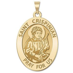 Saint Crispinian OVAL Religious Medal   EXCLUSIVE 