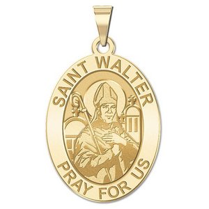 Saint Walter OVAL Religious Medal   EXCLUSIVE 