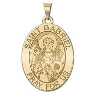Saint Gabriel Oval Religious Medal   EXCLUSIVE 