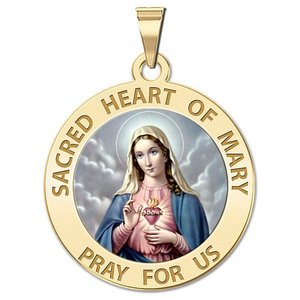 Sacred Heart of Mary Religious Medal  Color EXCLUSIVE 