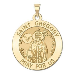 Saint Gregory Round Religious Medal  EXCLUSIVE 