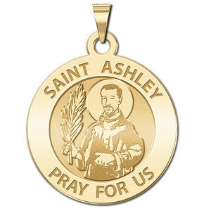 Saint Ashley Round Religious Medal  EXCLUSIVE 