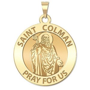Saint Colman Round Religious Medal    EXCLUSIVE 