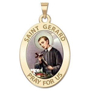 Saint Gerard Oval Religious Medal   Color EXCLUSIVE 