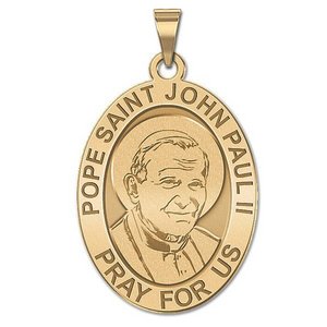 Pope Saint John Paul II Oval Religious Medal  EXCLUSIVE 