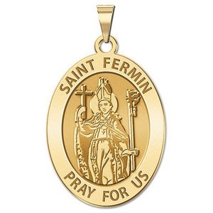 Saint Fermin OVAL Religious Medal   EXCLUSIVE 