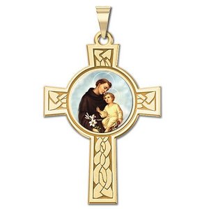 Saint Anthony Cross Religious Medal   Color EXCLUSIVE 