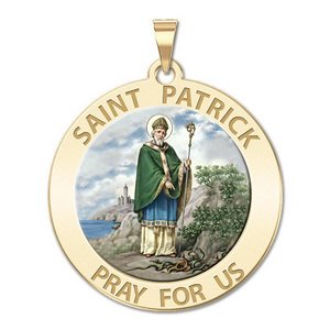 Saint Patrick Religious Medal  Color EXCLUSIVE 
