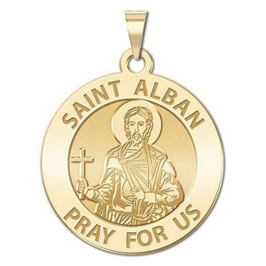 Saint Alban Round Religious Medal  EXCLUSIVE 