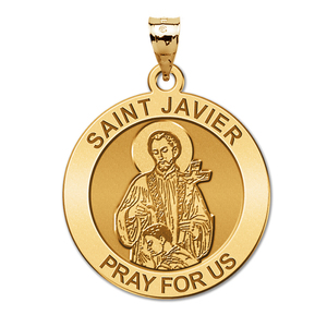 Saint Javier Round Religious Medal  EXCLUSIVE 