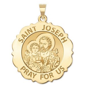 Saint Joseph Scalloped Religious Medal  EXCLUSIVE 