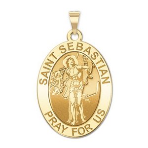 Saint Sebastian   Oval Religious Medal  EXCLUSIVE 